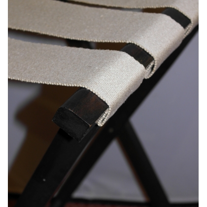 Mahogany luggage rack with hemp straps at  Moinat SA  - Antiques and home décor