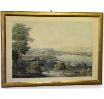 Gravure "Vue de Genève", signée FAIZAN.
