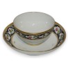 Bol avec sous-tasse. Décor Meissen de fleurs.