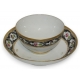 Bol avec sous-tasse. Décor Meissen de fleurs.
