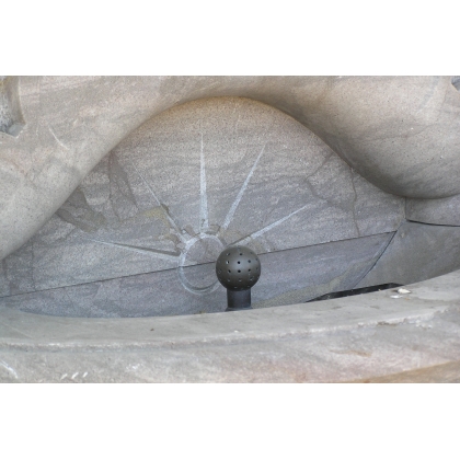Half-moon wall fountain, made of Sous-Vent stone. Available from Moinat SA – Antiques and Decor