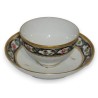 Bol avec sous-tasse. Décor Meissen de fleurs.
