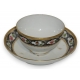 Bol avec sous-tasse. Décor Meissen de fleurs.