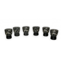Série de 6 verres en cristal de Bohème
