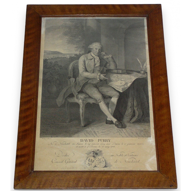 Engraving ‘David de PURRY’ by GIRARDET, on Moinat SA – Antiques and decorative items – Engravings, lithographs