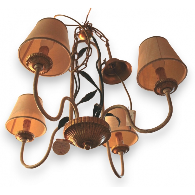 4-light chandelier in painted iron, by Moinat SA – Antiques and home décor