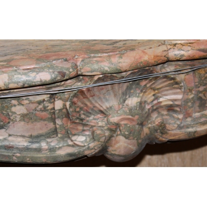  Cheminée Louis XV en marbre brocatelle du Jura sur  Moinat SA  - Antiquités décoration