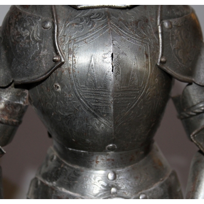 Neo-Gothic scale model of a suit of medieval armour at  Moinat SA  - Antiques and home décor