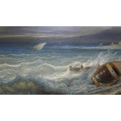 Paintings | Painting entitled ‘Storm at Genthod’ signed DIDAY 1836, Moinat SA  – Antiques and home décor