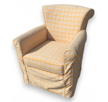 Fauteuil confortable à carreaux jaune et noir