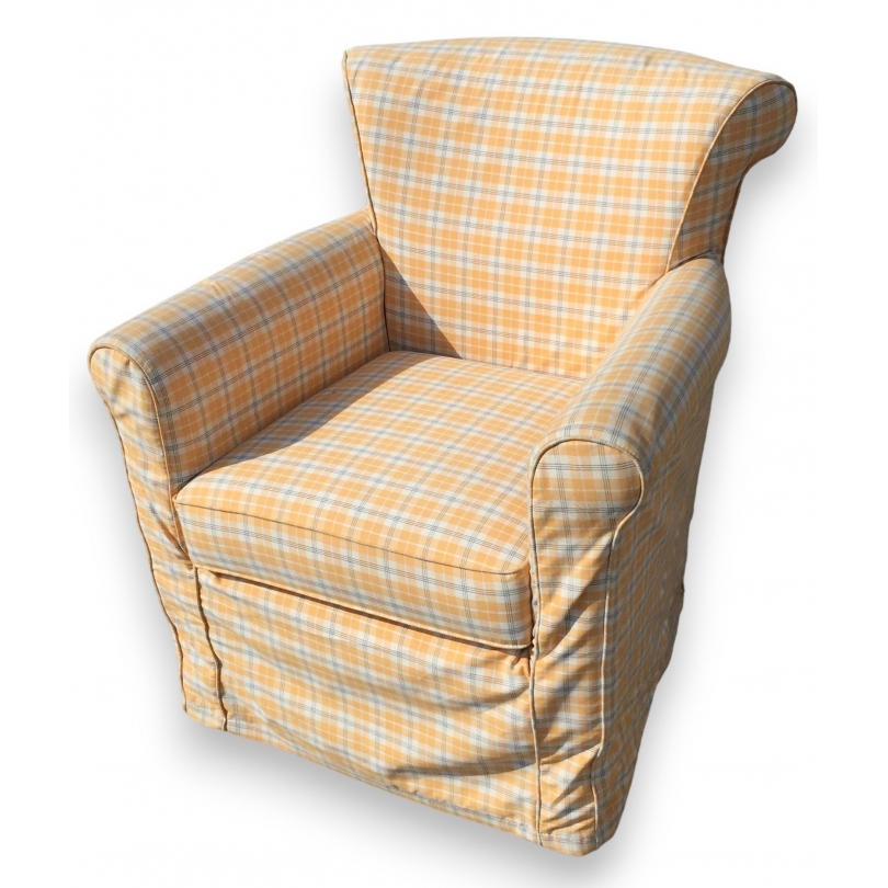 Fauteuil confortable à carreaux jaune et noir