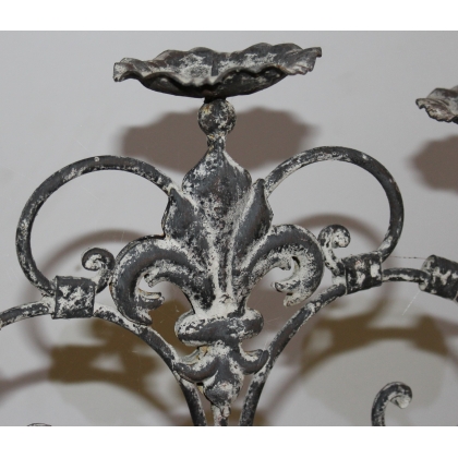 Large painted iron 3-candle candlestick – available from Moinat SA – Antiques and home décor