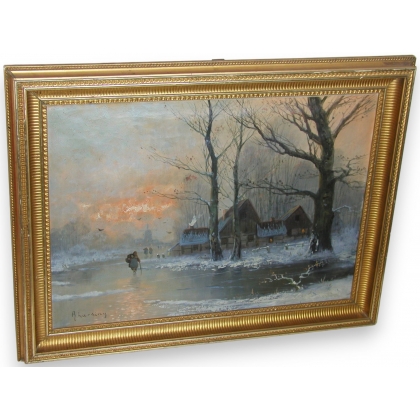 Tableau \"Paysage d\'hiver\".