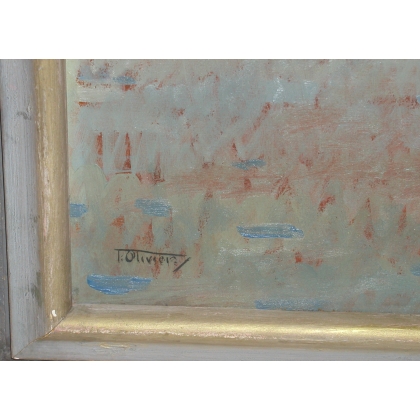 Paintings | Painting entitled ‘Gondola in Venice’, signed OLIVIER. Moinat SA  – Antiques and home décor