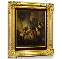 Huile sur bois "3 mousquetaires" signé DILLENS