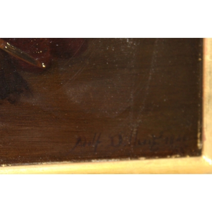 Paintings | Oil on wood, ‘The Three Musketeers’, signed DILLENS Moinat SA  – Antiques and home décor
