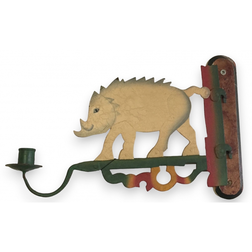 Painted sheet metal wall light "Sanglier" at Moinat SA – Antiques and home décor