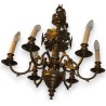 Lustre Hollandais à 6 lumières, décor fleurs