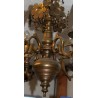 Lustre Hollandais à 6 lumières, décor fleurs