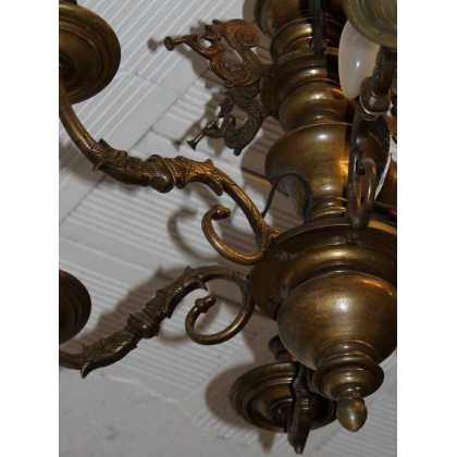 Lustre Hollandais à 6 lumières, décor sirènes