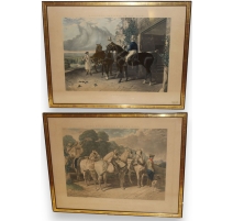Paire de gravures "HERRING'S SKETCHES ON THE ROAD"