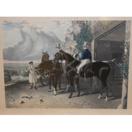 Pair of engravings, ‘HERRING’S SKETCHES ON THE ROAD’, by Moinat SA – Antiques and decorative arts – Engravings, lithographs