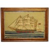  Tableau en broderie "Bateau" sur  Moinat SA  - Antiquités décoration