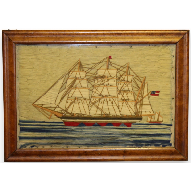 Tableau en broderie "Bateau"