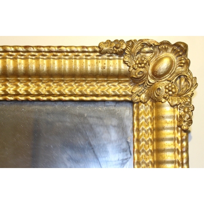  Miroir Napoléon III rectangulaire en bois doré sur  Moinat SA  - Antiquités décoration