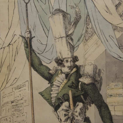 Gravure "Monsieur Calicot"  sur Moinat SA  - Antiquités décoration -  Gravures, Lithos