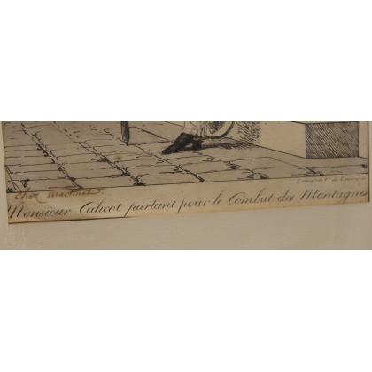 Gravure "Monsieur Calicot"  sur Moinat SA  - Antiquités décoration -  Gravures, Lithos