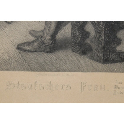 Gravure "Strufachers Frau" par DISTELI  sur Moinat SA  - Antiquités décoration -  Gravures, Lithos