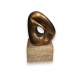 Sculpture en bronze ovale sur socle en onyx