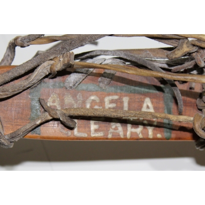 Wooden lacrosse stick with leather net at  Moinat SA  - Antiques and home décor