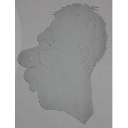  Plaque en verre gravé avec un portrait sur  Moinat SA  - Antiquités décoration