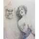 Lithographie "Femme et le masque" signée ICART