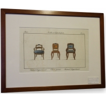 Gravure coloriée "Fauteuil d'appartement"