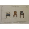 Gravure coloriée "Fauteuil d'appartement"  sur Moinat SA  - Antiquités décoration -  Gravures, Lithos