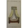 Gravure coloriée "Lit à Couronne"  sur Moinat SA  - Antiquités décoration -  Gravures, Lithos
