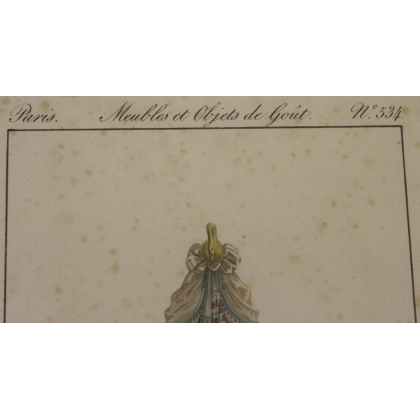 Gravure coloriée "Lit à Cygne"  sur Moinat SA  - Antiquités décoration -  Gravures, Lithos