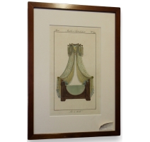 Gravure coloriée "Lit à Étoile"