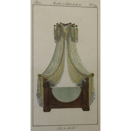 Gravure coloriée "Lit à Étoile"  sur Moinat SA  - Antiquités décoration -  Gravures, Lithos