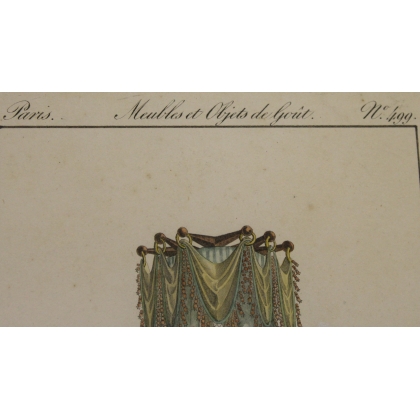 Gravure coloriée "Lit à Étoile"  sur Moinat SA  - Antiquités décoration -  Gravures, Lithos