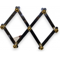 Porte-manteau en fer nickelé et laiton doré