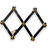 Porte-manteau en fer nickelé et laiton doré