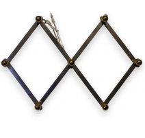 Porte-manteau en fer nickelé et laiton doré