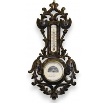 Baromètre - thermomètre en bois sculpté de Brienz