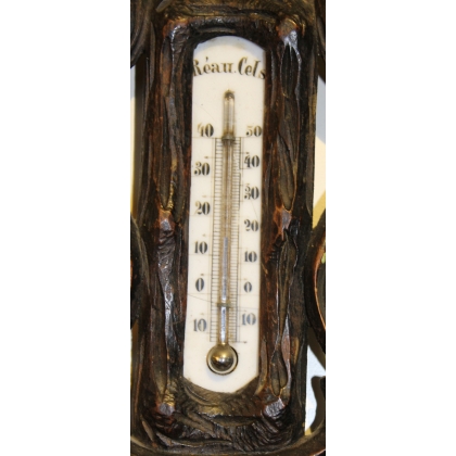Barometer – carved wooden thermometer from Brienz, by Moinat SA – Antiques and home décor