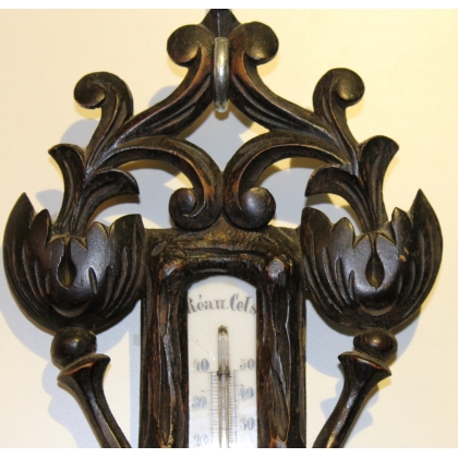 Barometer – carved wooden thermometer from Brienz, by Moinat SA – Antiques and home décor