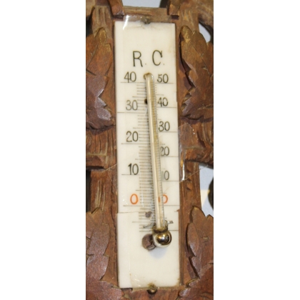 Barometer – carved wooden thermometer from L'Etivaz, available from Moinat SA – Antiques and home décor